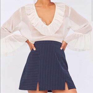 cooperative navy pinstripe mini skirt